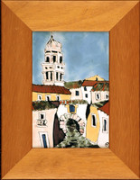 Kornélia Fehér: City detail - fire enamel - framed 23x18cm - artwork 15x10cm - 08/436