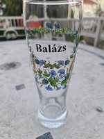 "BALÁZS"  névvel ellátott pohár