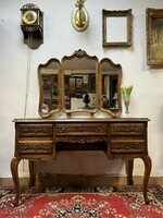 Neo-baroque style 5-drawer vanity/dressing table with mirror