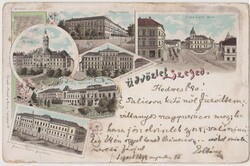 Szeged, Üdvözlet. 1899. Hosszú címzés. Postán futott.
