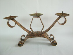 Copper Ornate Tripod Candle Holder