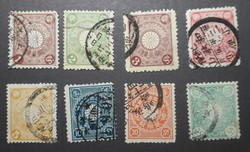 17 db antik bélyeg Japánból (1896 - 1906)