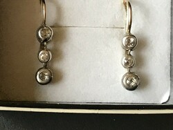 Antique triple button earrings with diamonds