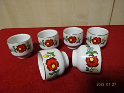 Kalocsai porcelain cup, six pieces, hand painted. He has! Jokai.