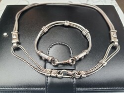 Only for the discerning! Unique goldsmith's silver necklace and bracelet