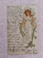 Régi képeslap 1900 levelezőlap hölgy