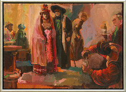 Tibor Kádár: Scene - with frame 56x76 cm - artwork 50x70 cm - 08/493