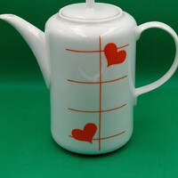 Vintage Alföldi teás/ kávés kanna szívecskés dekorral