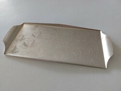 Retro alumínium fém tálca levélmintás