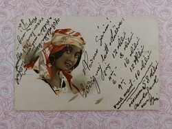 Old postcard 1900 postcard lady