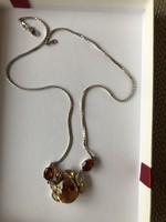 Antique silver necklace with blue citrine stones