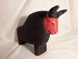 ROT KERAMIK kerámia bika jelzett papír etikettel sérült picit