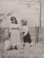 Old postcard 1904 photo postcard for kids