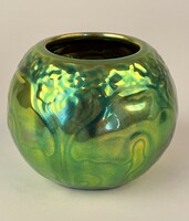 Zsolnay eozin porcelain vase, spherical vase, stamped 2000s