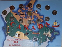 12+1 Kanadai milleniumi 25 centes érmesorozat 1999.