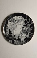 Hollóháza Saxon Endre Adria gilded porcelain decorative plate