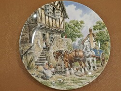 Wedgwood & Barlaston of Eturia 1988 vintage angol porcelán falitányér country stílus dísztányér