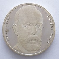 1993 J. German silver 10 marks, robert koch (no: 23/249.)