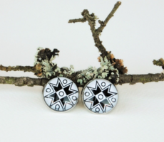 ​'Synnove' artisan earrings with glass lenses