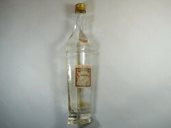 Glass bottle with old paper label - marka vermouth Budafok - 1970s
