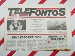 Old retro newspaper - phone - 1992. July 24. For his birthday