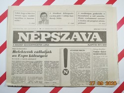 Old retro newspaper - vernacular - October 17, 1991 - The paper of the Hungarian trade unions