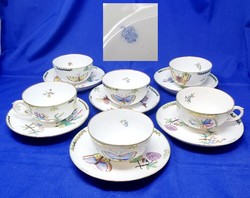 Antik Óherendi Herendi viktória porcelán teás készlet 6db