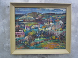 György Platthy (1908-) from Somogyapáti, oil on canvas, marked, framed. Oskar Glatz's student
