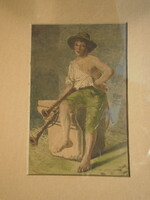 Kassai Nándor (1860-1929) : Olasz dudás fiú