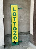 LOTTÓZÓ RETRO VILÁGÍTÓS UTCA REKLÁM DOBOZ, KÜLTÉRI CÉGÉR.