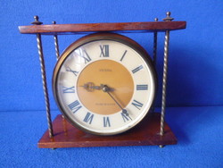 Desk Clock with '4 JEWELS MADE IN USSR' Inscription on the Front