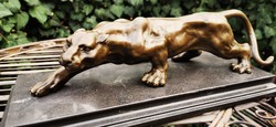 Lopakodó párduc - monumentális bronz szobor