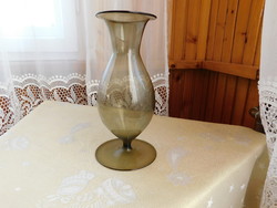 Very nice shape, smoky graceful glass flower vase, decorative pot