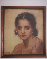 Antik portré, Kalicza Erzsébet festmény, Árverések, aukción is szerepelt!