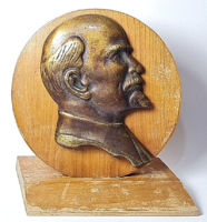 Lenin bronz/fa  asztali dísz - nagyméretű!