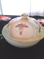 For Icserkuti, antique English porcelain/faience soap dish with lid, diameter 12.5 cm, m 9 cm