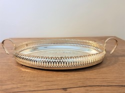 Queen Anne English silver plated sherry tray