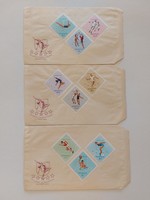 Old stamp envelope college world games budapest 1965 3 pcs