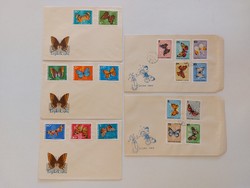 Old stamp envelope 1969 butterflies 1966 butterfly 5 pcs