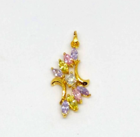 10K gold filled pendant with colored cz crystals