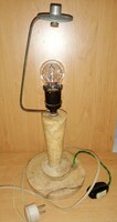 Antique table lamp with a marble stand and pedestal. With an aluminum shade holder attachment