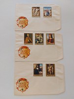 Old stamp envelope with Italian painters 3 pcs