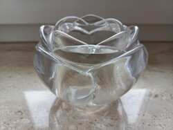 Rózsa alakú kristályüveg mécsestartó gyertyatartó