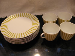 Muzeális ritkaság az 60-as évekből,Melitta Zürich , design Jupp Ernst kávés, teás csésze és tányér