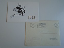 D193274 New Year's greeting 1975 Csongrád county product sales document. Sent by post to Szentes