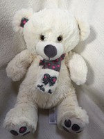A charming teddy bear with slippers