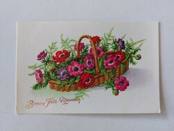 Old floral postcard postcard tea rose in basket
