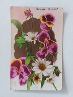 Old floral postcard postcard pansy daisy