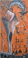 Russian painter Kazovsky: dance. Tempera cardboard. Size: 20x40 cm.