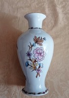 Hollóházi  virág mintás karcsú ,váza, 24 cm magas
